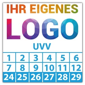 Prüfplakette UVV - Prüfplaketten Quadrat logo