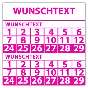 Prüfplakette doppeltes datum mit Wunschtext - Prüfplaketten mit Wunschtext