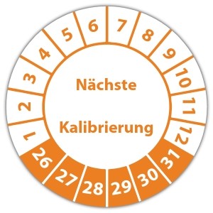 Prüfplakette Nächste Kalibrierung - 