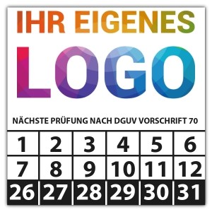 Prüfplakette Nächste Prüfung nach DGUV vorschrift 70 -  logo
