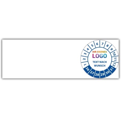 Kabelprüfplakette mit Logo und Wunschtext