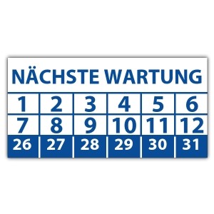 Prüfplakette Nächste Wartung - 