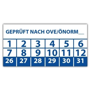 Prüfplakette Geprüft nach OVE/ÖNORM (eigene eingabe)