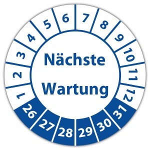 Prüfplakette Nächste Wartung - 
