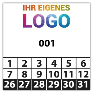 Prüfplakette Nummeriert mit Logo - 