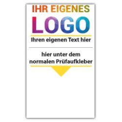 Grundplakette mit Logo und Wunschtext - Prüfplaketten UVV