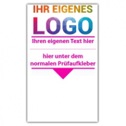 Grundplakette mit Logo und Wunschtext - Prüfplaketten UVV