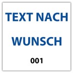 Nummerierte Aufkleber mit Wunschtext - Quadrat