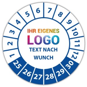 Prüfplaketten mit Logo und Nummerierung