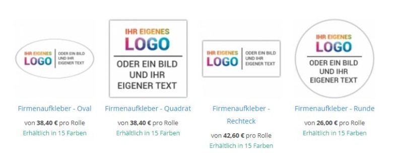 Neue kategorie, Firmen- und Logoaufkleber