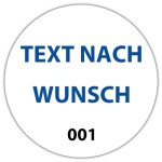 Nummerierte Aufkleber mit Wunschtext - Runde