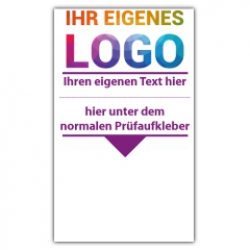 Grundplakette mit Logo und Wunschtext - Prüfplaketten UVV