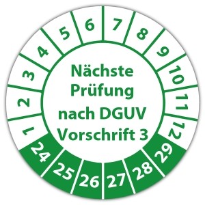 Prüfplakette Nächste Prüfung nach DGUV Vorschrift 3 - Prüfsiegel