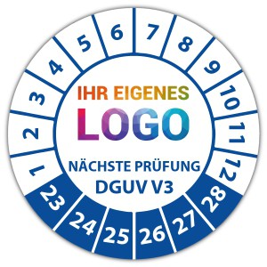 Prüfplakette Geprüft nach DGUV Vorschrift 3 nächster Prüftermin -  logo