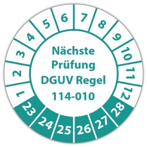 Prüfplakette Nächste Prüfung DGUV Regel 114-010 - Prüfplaketten auf Rolle