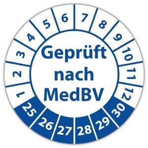 Prüfplakette Geprüft nach MedBV - Prüfplaketten auf Rolle