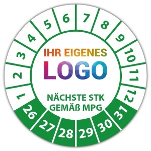 Prüfplakette Nächste STK gemäß MPG - Prüfplaketten auf Rolle logo