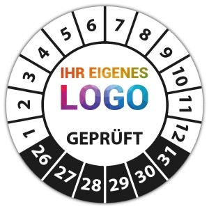 Prüfplakette Geprüft - Prüfplaketten auf Rolle logo