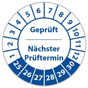 Prüfplakette "Geprüft Nächster Prüftermin"