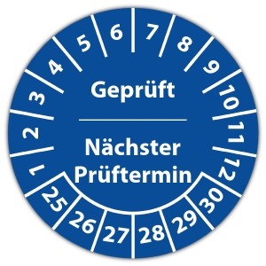 Prüfplakette "Geprüft Nächster Prüftermin"