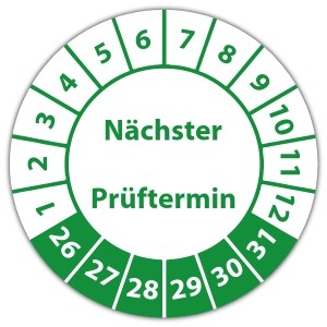 Prüfplakette Nächster Prüftermin - Prüfplaketten auf Rolle