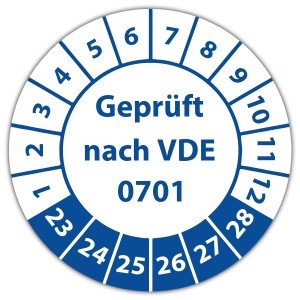Prüfplakette Geprüft nach VDE 0701 - 