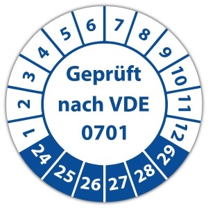 Prüfplakette Geprüft nach VDE 0701 - Prüfsiegel