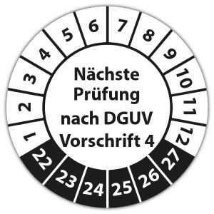 Prüfplakette Nächste Prüfung nach DGUV Vorschrift 4 - Prüfplaketten DGUV