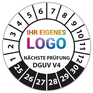 Prüfplakette Nächste Prüfung nach DGUV Vorschrift 4 - Prüfplaketten auf Rolle logo
