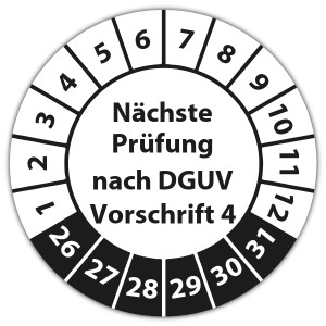 Prüfplakette Nächste Prüfung nach DGUV Vorschrift 4 - Prüfplaketten auf Rolle