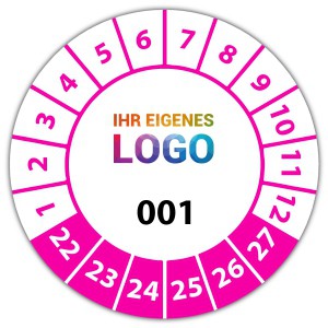 Prüfplakette Nummeriert mit Logo - Prüfplaketten Nummeriert