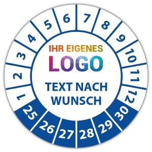 Prüfplakette mit Logo und Wunschtext