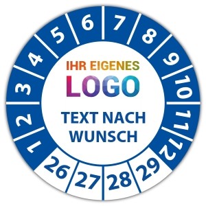 Prüfplakette mit Logo und Wunschtext