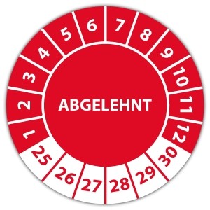 Prüfplakette Abgelehnt (mit Datum) - Abgelehnt Aufkleber