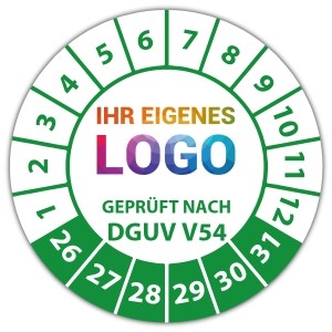 Prüfplakette Geprüft nach DGUV Vorschrift 54 - Prüfplaketten auf Rolle logo