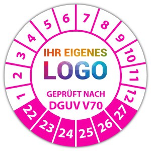 Prüfplakette "Geprüft nach DGUV Vorschrift 70" logo