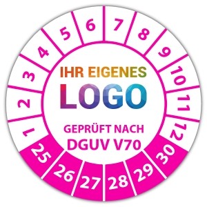 Prüfplakette "Geprüft nach DGUV Vorschrift 70" logo