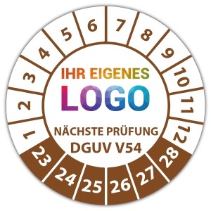 Prüfplakette "Nächste Prüfung nach DGUV Vorschrift 54" logo