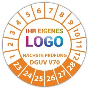Prüfplakette Nächste Prüfung nach DGUV Vorschrift 70 - DGUV Vorschrift 70 - Prüfkennzeichnung logo