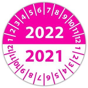 Prüfplakette mit 2 Jahre - Jahr aufkleber 2021