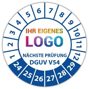 Prüfplakette Geprüft nach DGUV Vorschrift 54 Nächster Prüftermin - Prüfplaketten DGUV logo
