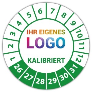 Prüfplakette kalibriert - Prüfplaketten auf Rolle logo