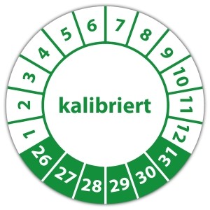 Prüfplakette kalibriert - Prüfplaketten auf Rolle