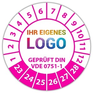Prüfplakette "Geprüft DIN VDE 0751-1" logo