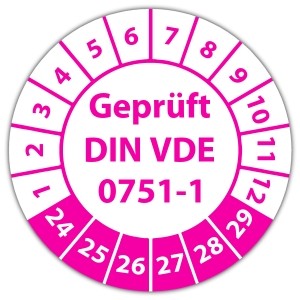 Prüfplakette Geprüft DIN VDE 0751-1 - Prüfplaketten VDE / Elektro