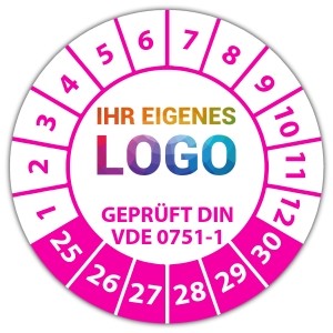 Prüfplakette Geprüft DIN VDE 0751-1 - Prüfplaketten auf Rolle logo