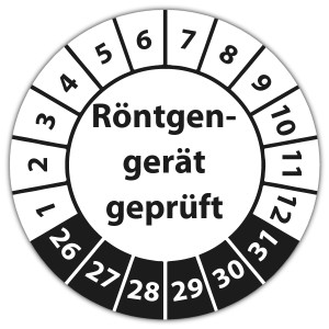 Prüfplakette Röntgengerät geprüft - Prüfplaketten auf Rolle
