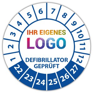 Prüfplakette Defibrillator geprüft - Prüfplaketten auf Rolle logo