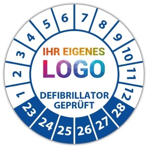 Prüfplakette Defibrillator geprüft - Prüfplaketten VDE / Elektro logo