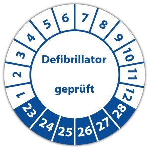 Prüfplakette Defibrillator geprüft - Prüfplaketten auf Rolle